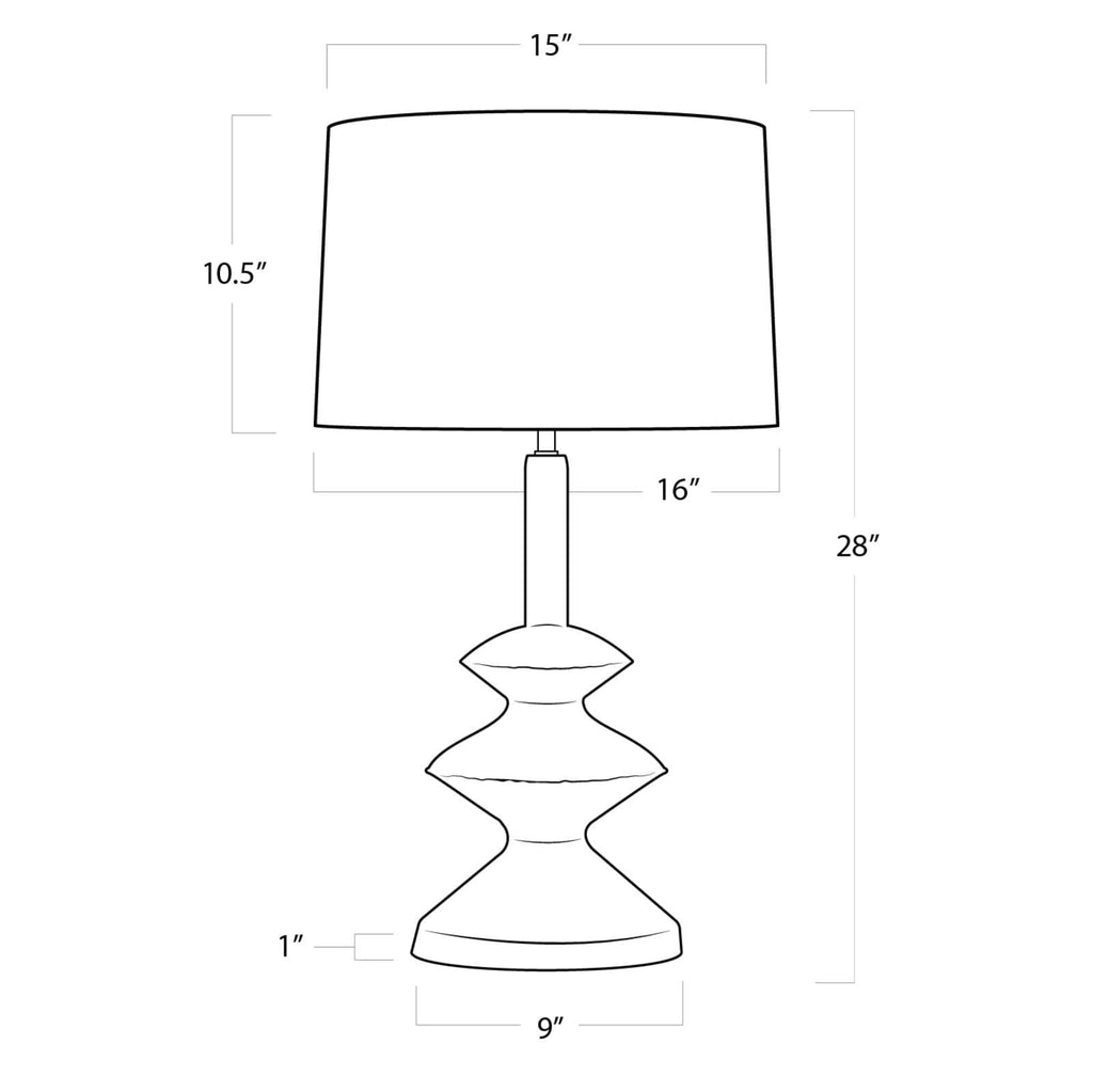 13-1350 Hope 1 Light Table Lamp | Dimensions Image