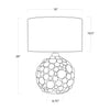 13-1366BL Lucia 1 Light Table Lamp | Dimensions Image