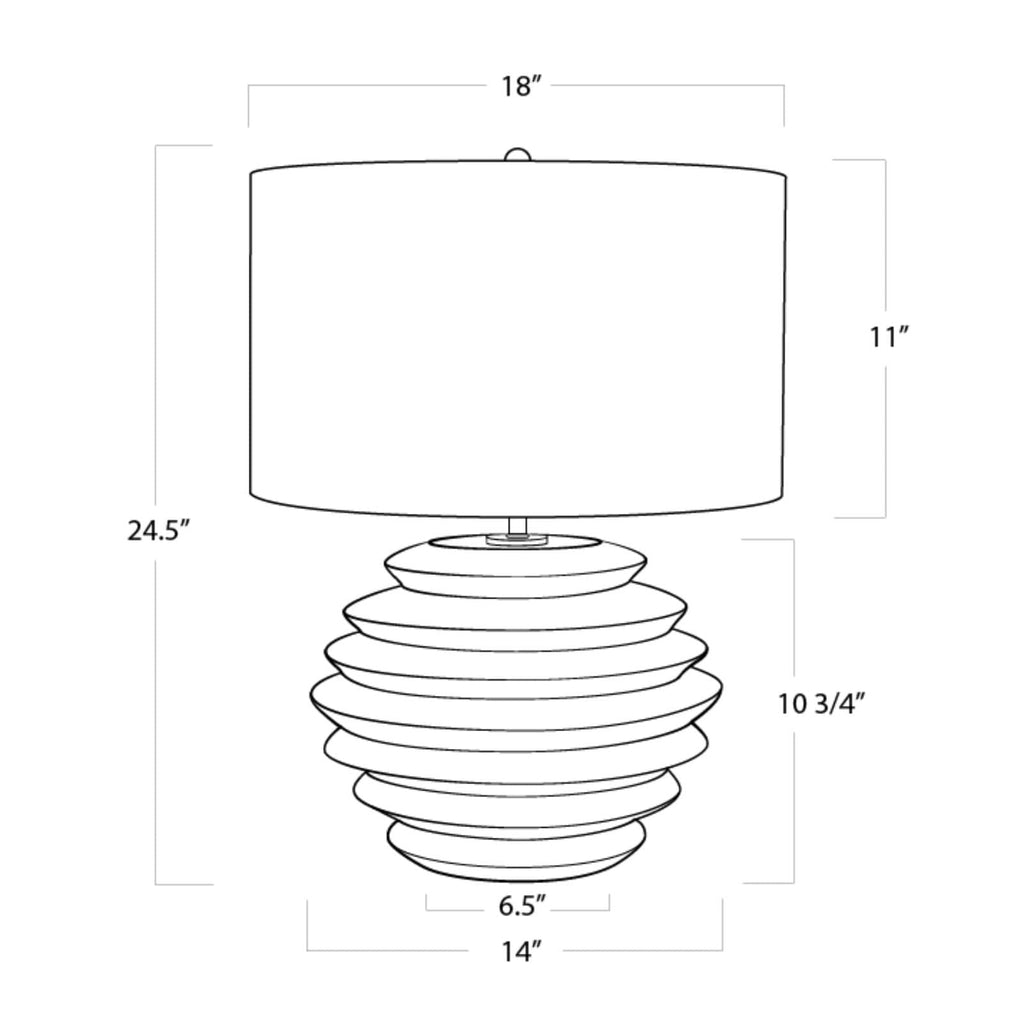 13-1369 Canyon 1 Light Table Lamp | Dimensions Image
