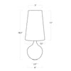 13-1390 Airel 1 Light Table Lamp | Dimensions Image