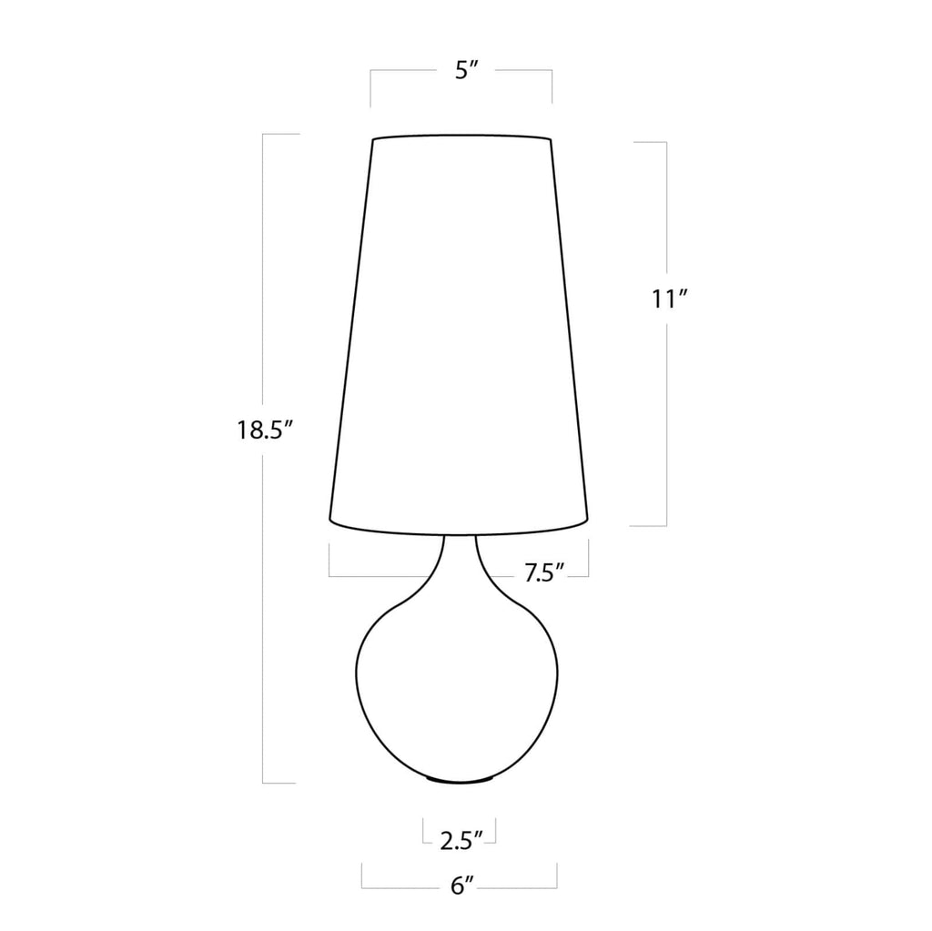 13-1390 Airel 1 Light Table Lamp | Dimensions Image