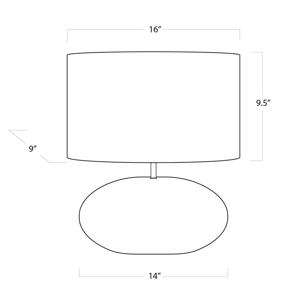 13-1407 Joule 1 Light Table Lamp | Dimensions Image