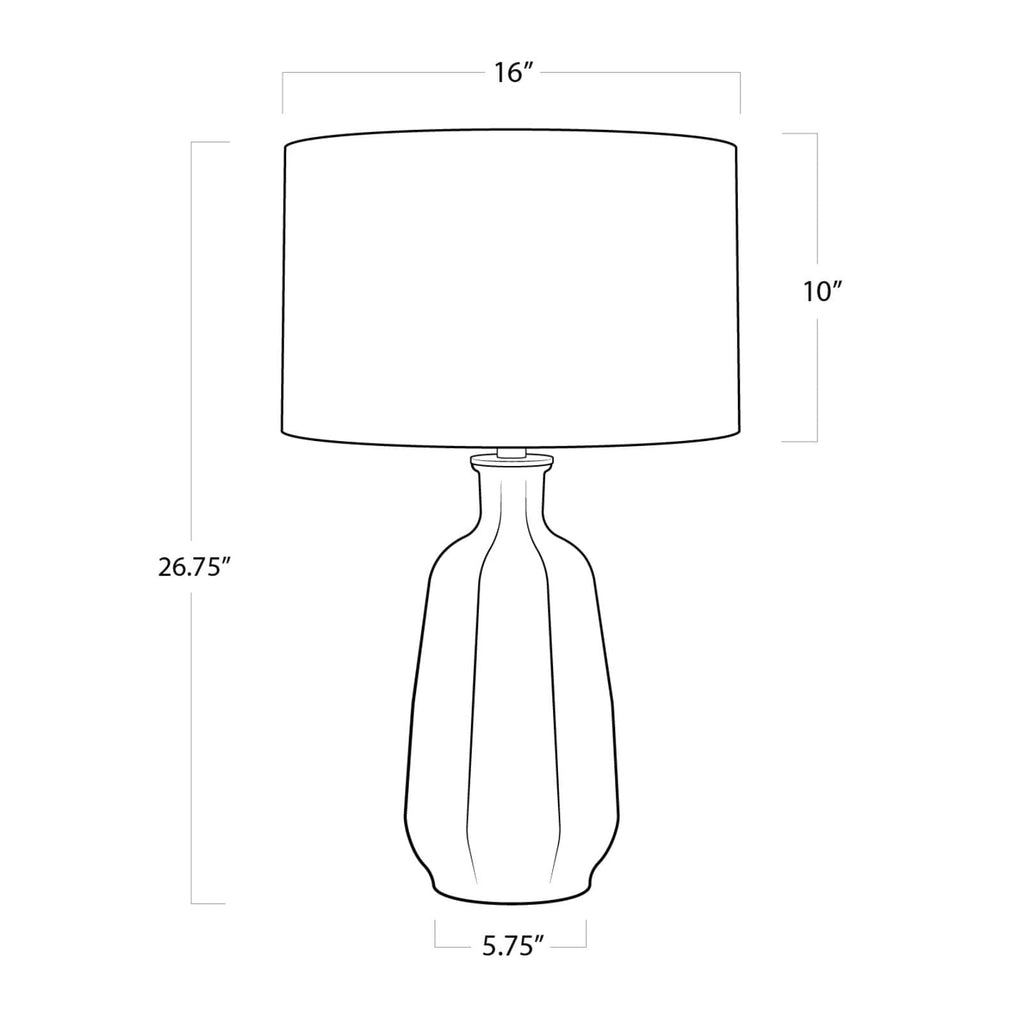 13-1423BL Antigua 1 Light Table Lamp | Dimensions Image