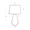 13-1463NAT Cassia 1 Light Table Lamp | Dimensions Image
