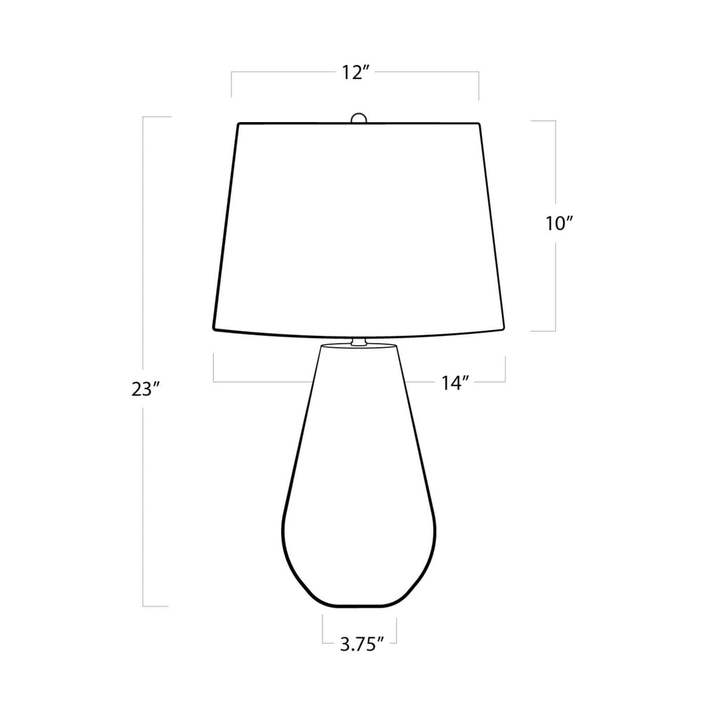13-1463NAT Cassia 1 Light Table Lamp | Dimensions Image