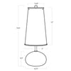 13-1550WT Hattie 1 Light Table Lamp | Dimensions Image