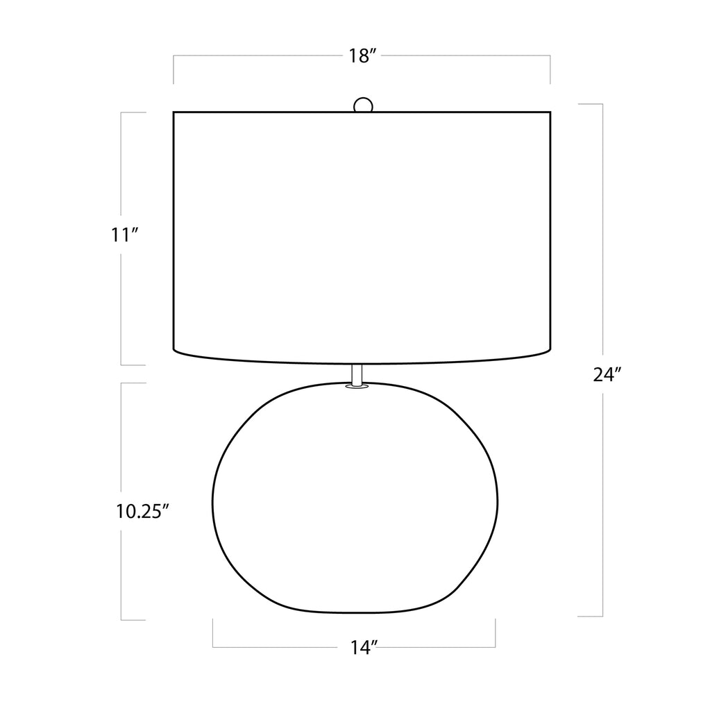 13-1551 Blanche 1 Light Table Lamp | Dimensions Image