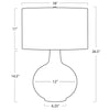 13-1552WT Clemente 1 Light Table Lamp | Dimensions Image