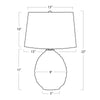 13-1575WT Caspian 1 Light Table Lamp | Dimensions Image