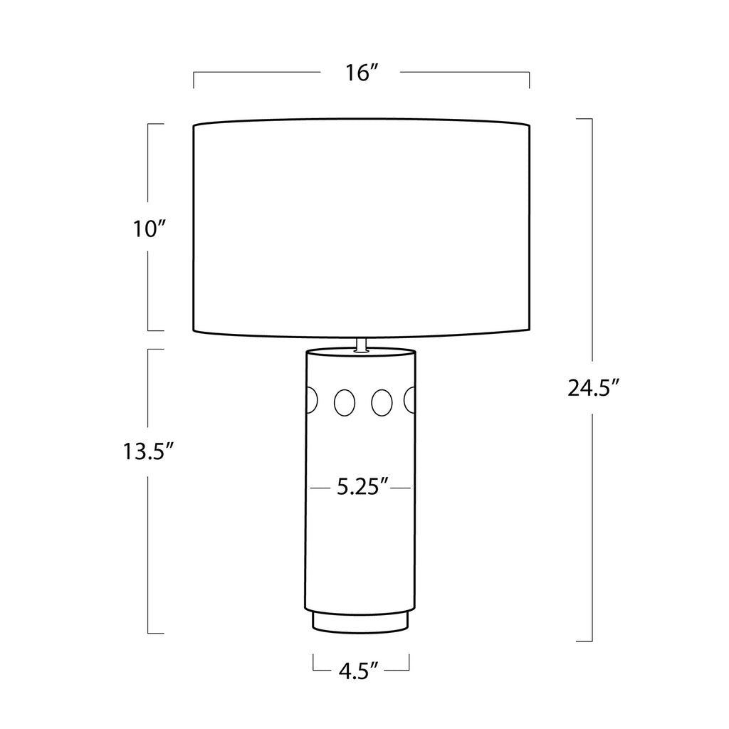 13-1596 Odin 1 Light Table Lamp | Dimensions Image