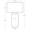 13-1598 Zuri 1 Light Table Lamp | Dimensions Image