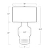 13-1606BLK Lewis 1 Light Table Lamp | Dimensions Image
