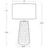 13-1641TC Kelvin 1 Light Table Lamp | Dimensions Image