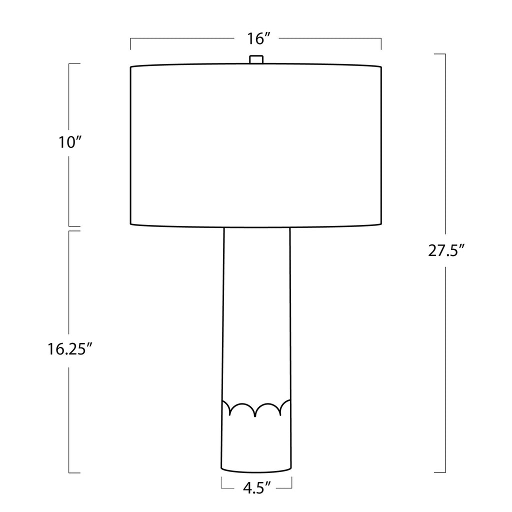 13-1646 Sissie 1 Light Table Lamp | Dimensions Image