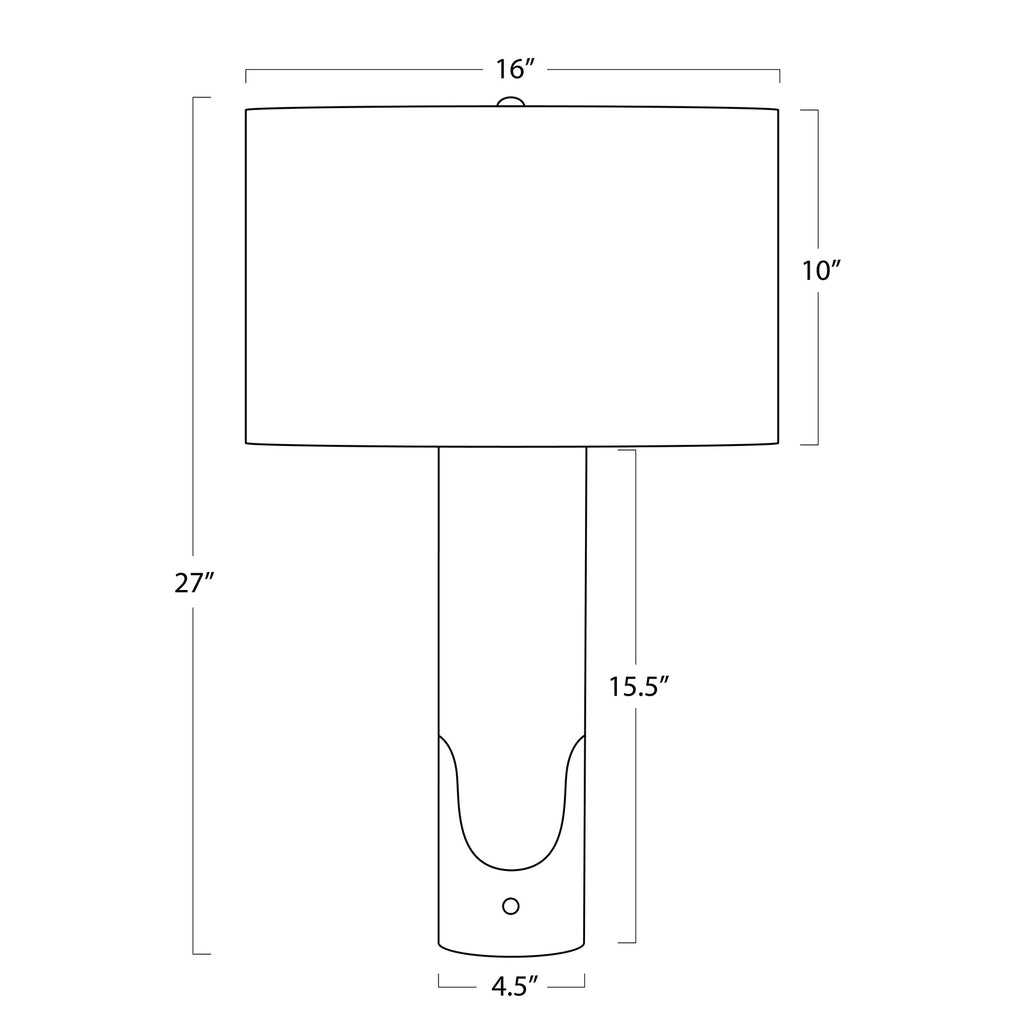 13-1647 Sacha 1 Light Table Lamp | Dimensions Image