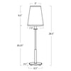 13-1648 Southern Living 1 Light Buffet Lamp | Dimensions Image
