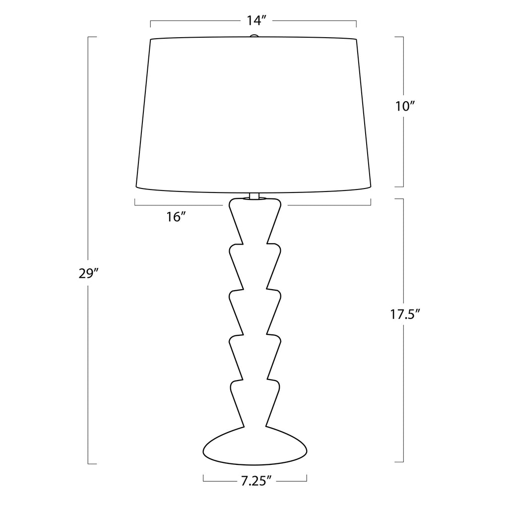 13-1657 Patricia 1 Light Table Lamp | Dimensions Image