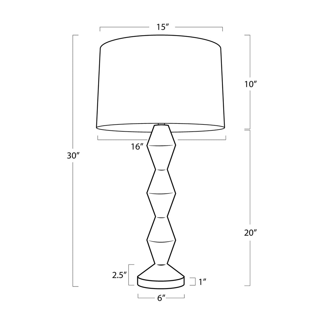 13-1680 Crew 1 Light Buffet Lamp | Dimensions Image