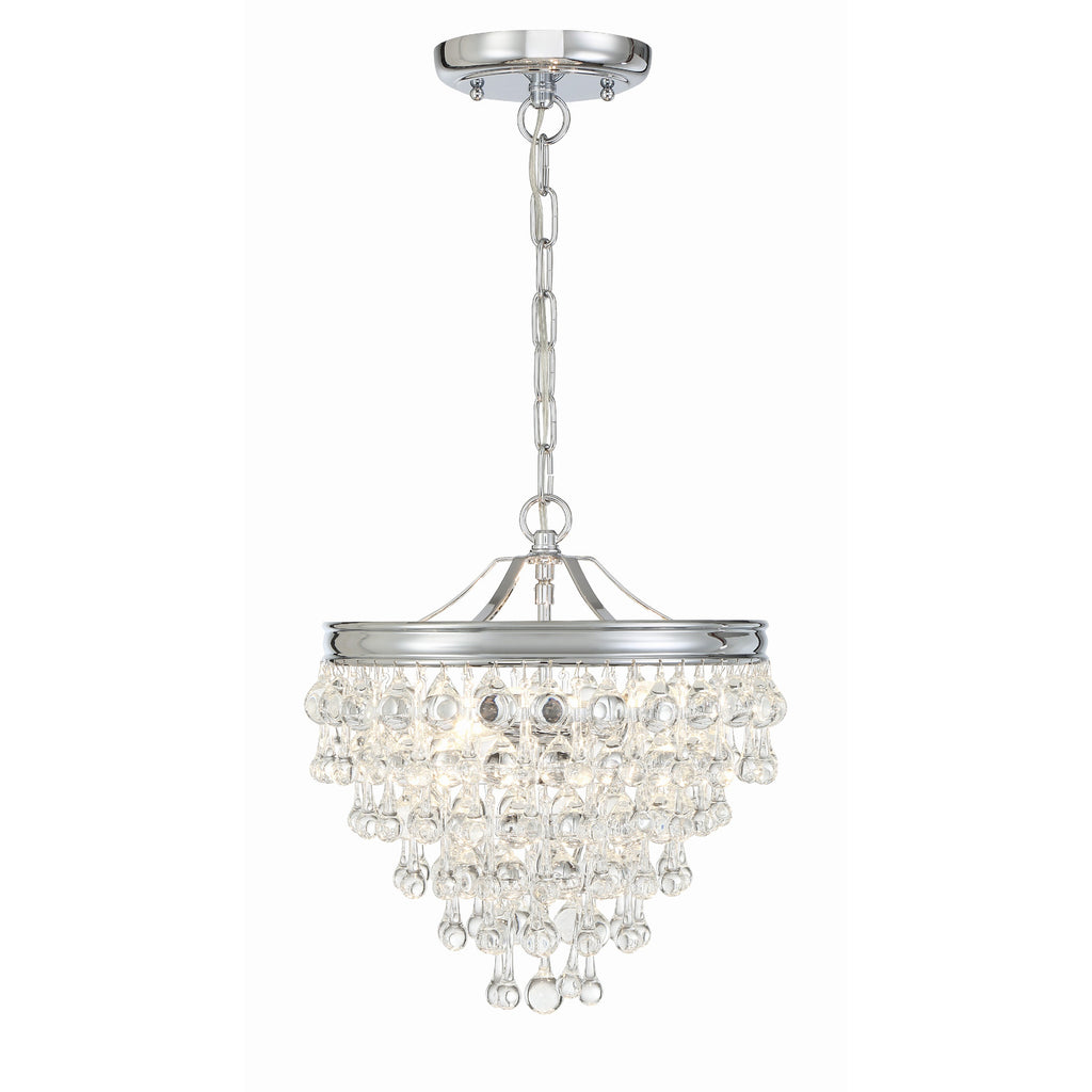 Crystorama Calypso 13'' Chandelier in Polished Chrome - Front View
