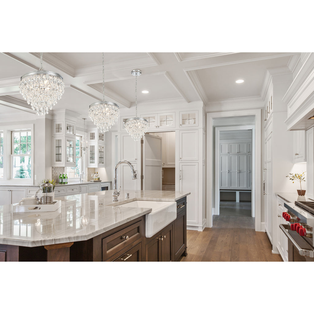 Crystorama Calypso 13'' Chandelier in Polished Chrome - Lifestyle View