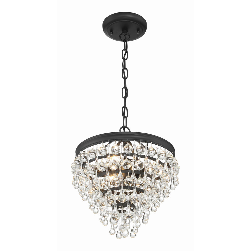Crystorama Calypso 13'' Chandelier in Matte Black - Additional View