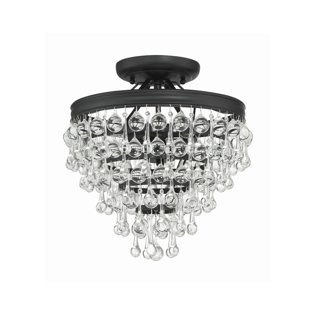 Crystorama Calypso 13'' Semi Flush Mount in Matte Black - Additional View