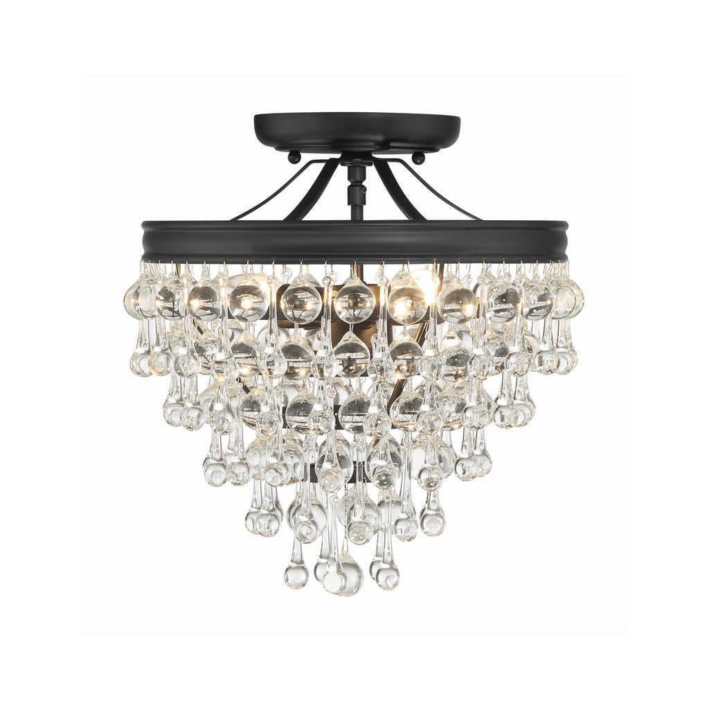 Crystorama Calypso 13'' Semi Flush Mount in Matte Black - Additional View