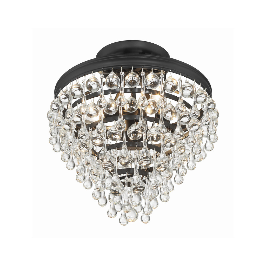 Crystorama Calypso 13'' Semi Flush Mount in Matte Black - Additional View