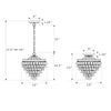 Crystorama Calypso 13'' Semi Flush Mount - Product Dimensions