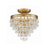 Crystorama Calypso 13'' Semi Flush Mount in Vibrant Gold - Front View