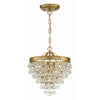 Crystorama-OPEN-BOX Calypso 3 Light Mini Chandelier in Vibrant Gold - Front View