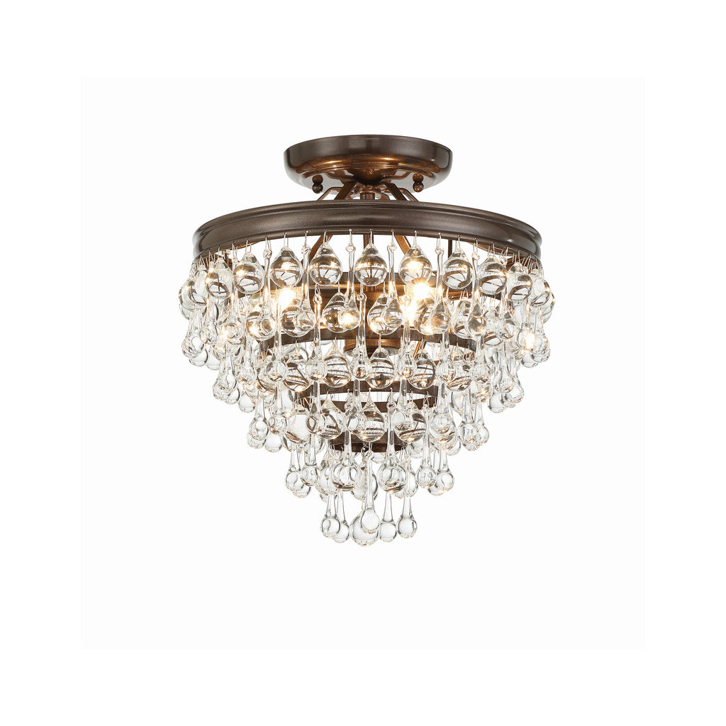 Crystorama Calypso 13'' Semi Flush Mount in Vibrant Bronze - Front View