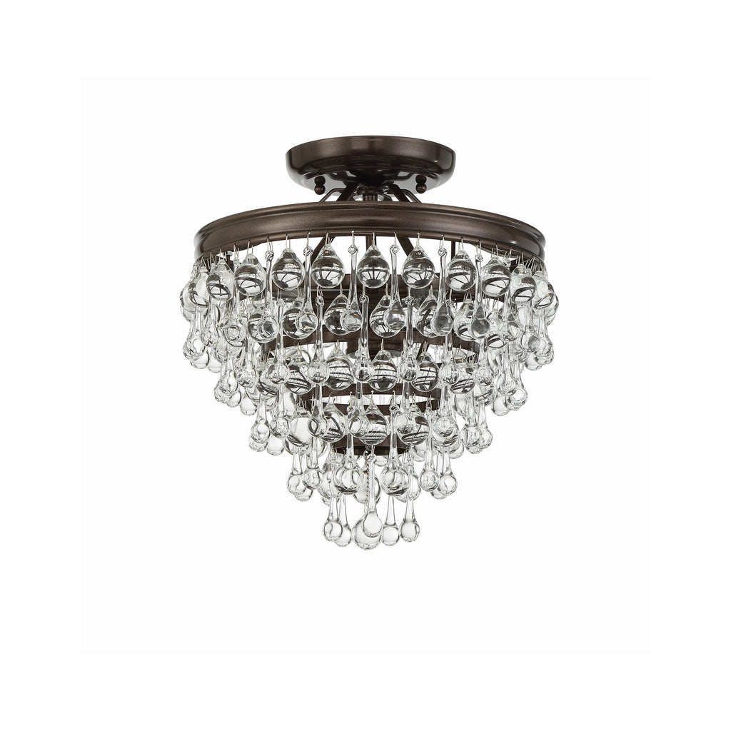 Crystorama Calypso 13'' Semi Flush Mount in Vibrant Bronze - Additional View