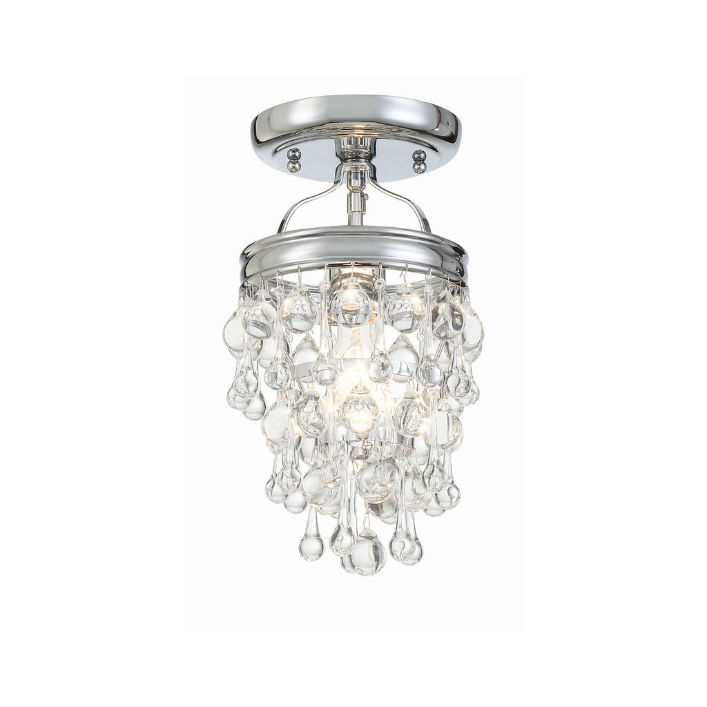 Crystorama Calypso 7.25'' Semi Flush Mount in Polished Chrome - Front View