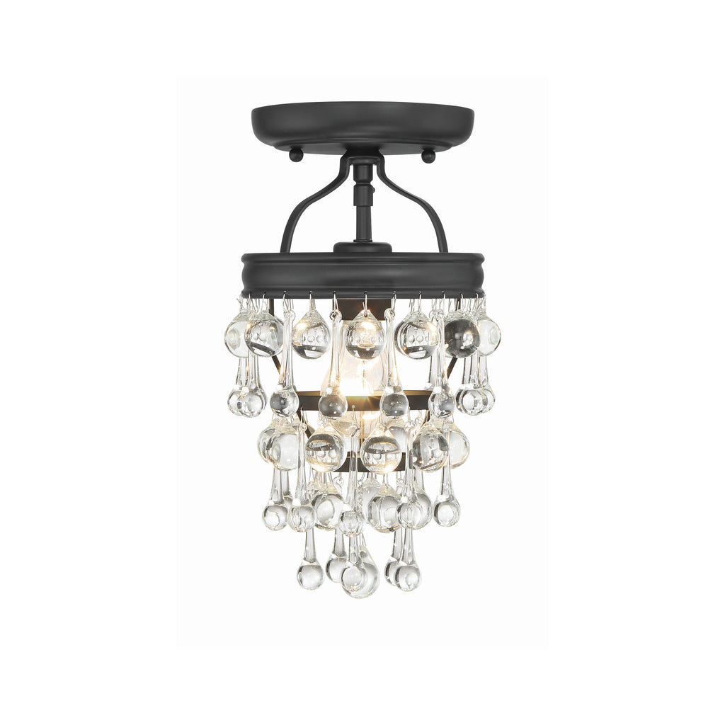 Crystorama Calypso 7.25'' Semi Flush Mount in Matte Black - Additional View