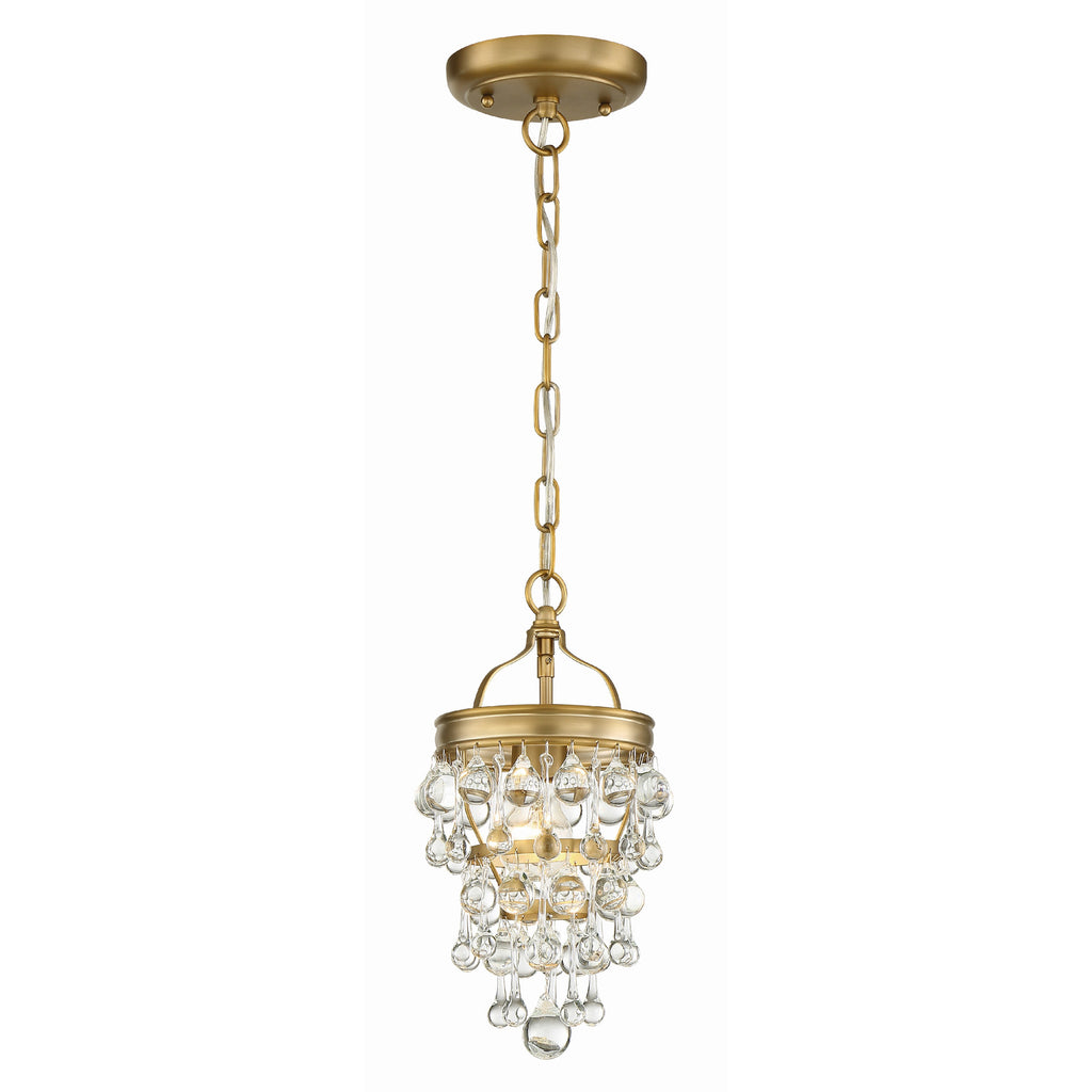 Crystorama Calypso 7.25'' Chandelier in Vibrant Gold - Front View