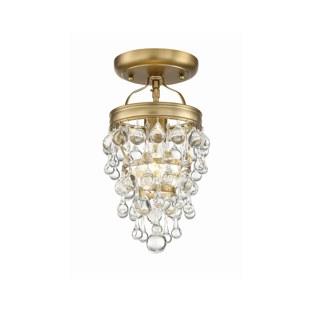 Crystorama Calypso 7.25'' Semi Flush Mount in Vibrant Gold - Front View