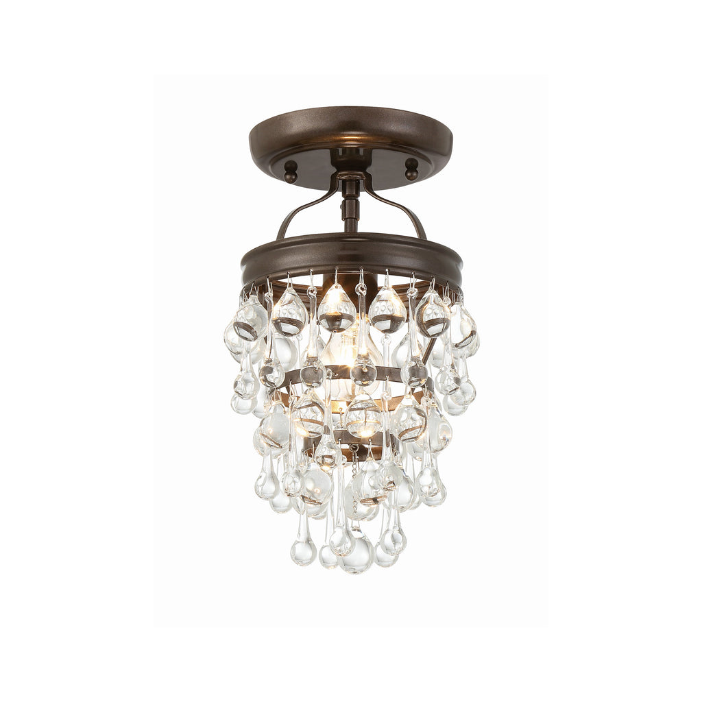 Crystorama Calypso 7.25'' Semi Flush Mount in Vibrant Bronze - Front View