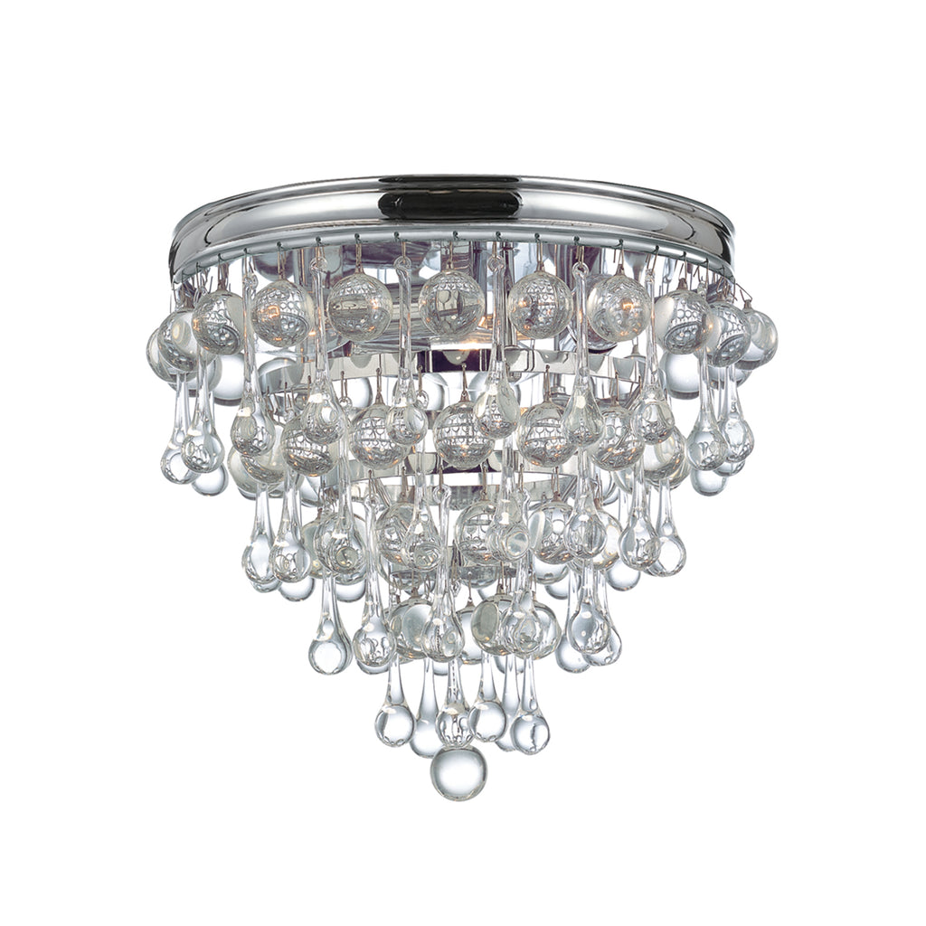 Crystorama Calypso 10.5'' Flush Mount in Polished Chrome - Front View