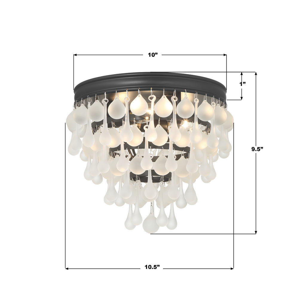 135-MK-FR Calypso 3 Light Flush | Dimensions Image