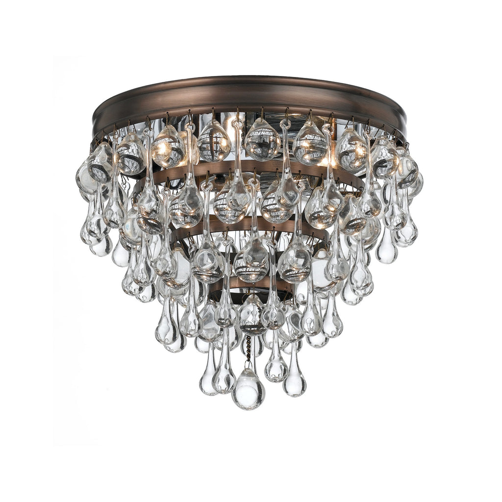 Crystorama Calypso 10.5'' Flush Mount in Vibrant Bronze - Front View
