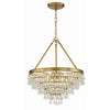 Crystorama Calypso 20'' Chandelier in Vibrant Gold - Front View