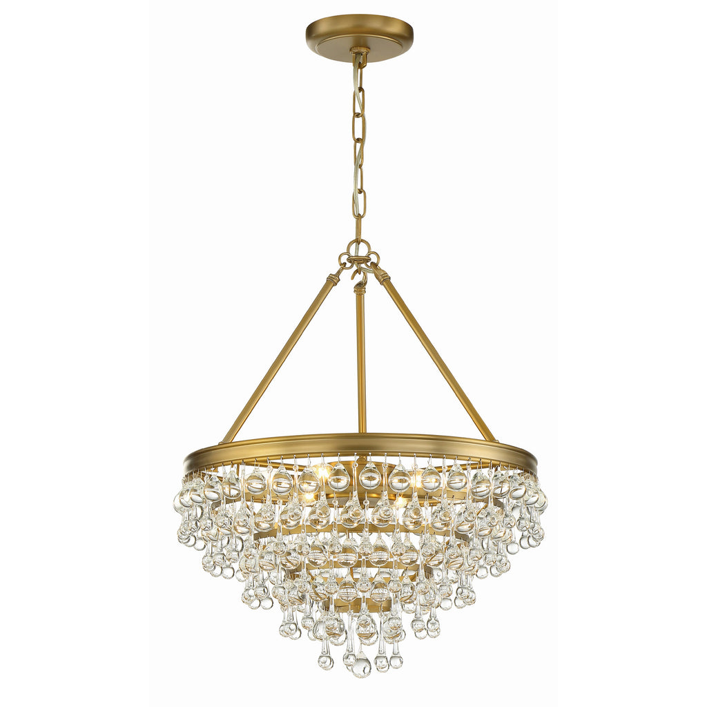 Crystorama Calypso 20'' Chandelier in Vibrant Gold - Front View