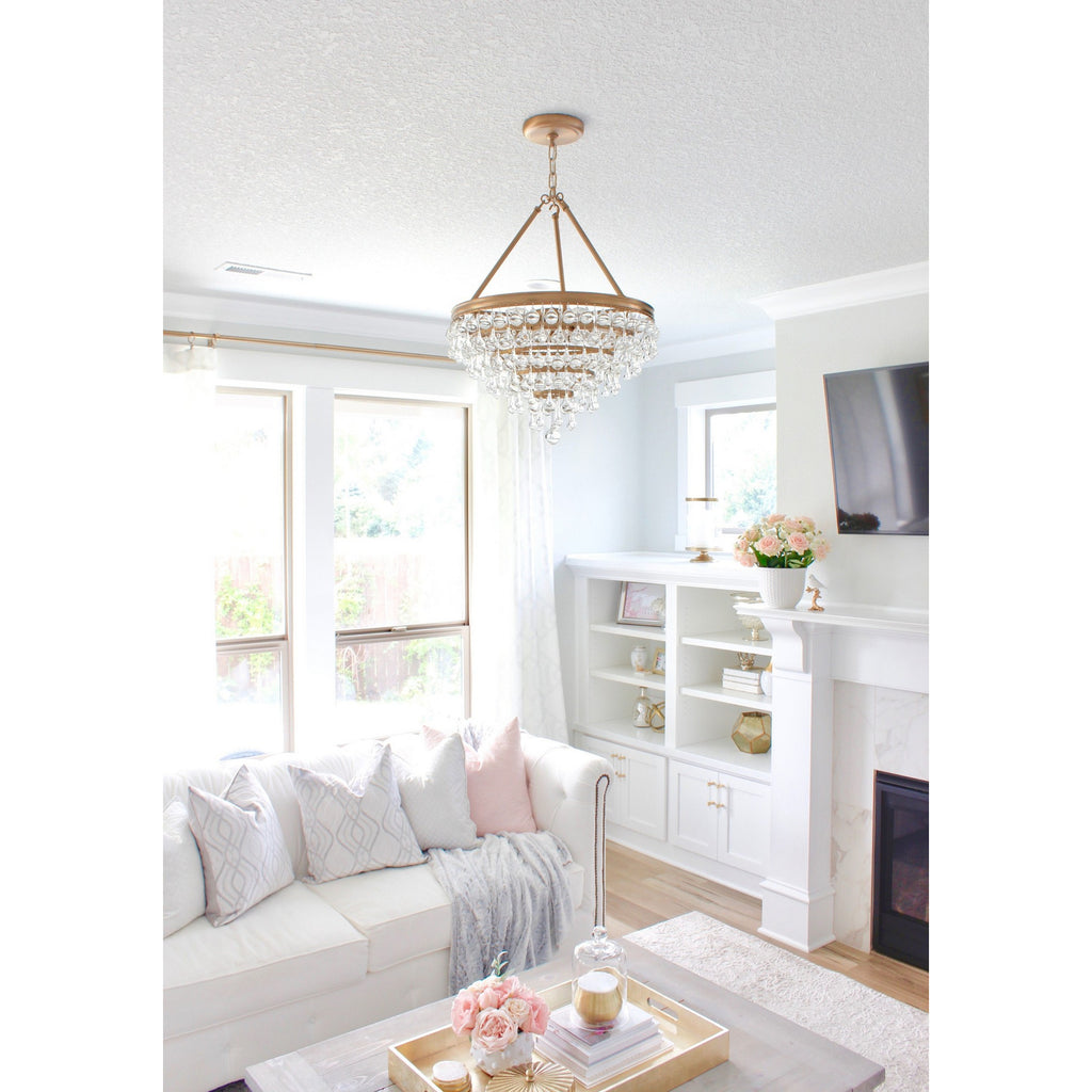 Crystorama Calypso 20'' Chandelier in Vibrant Gold - Lifestyle View