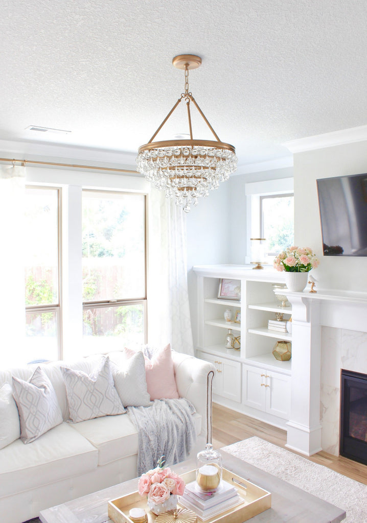 Crystorama Calypso 20'' Chandelier in Vibrant Gold - Lifestyle View