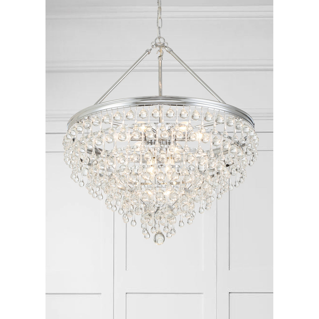 Crystorama Calypso 25'' Chandelier in Polished Chrome - Lifestyle View