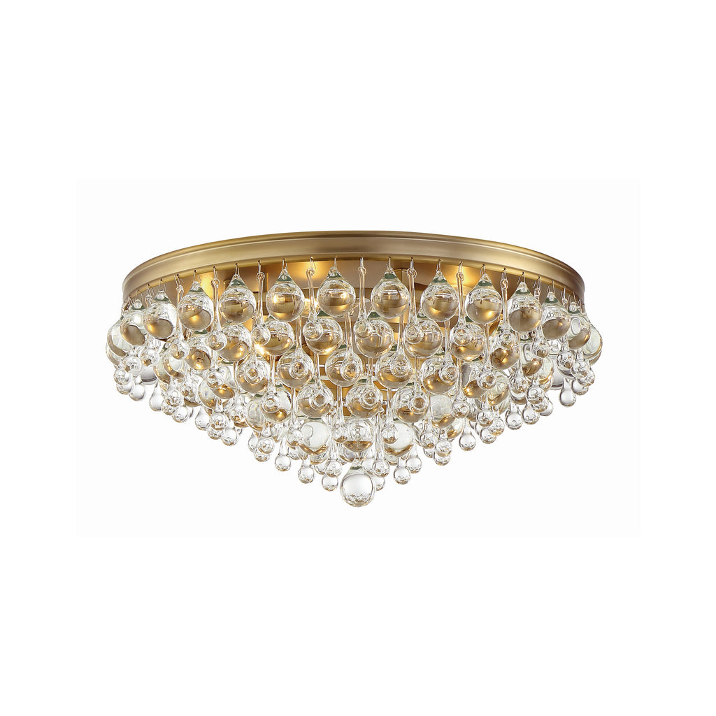 Crystorama Calypso 20'' Flush Mount in Vibrant Gold - Front View