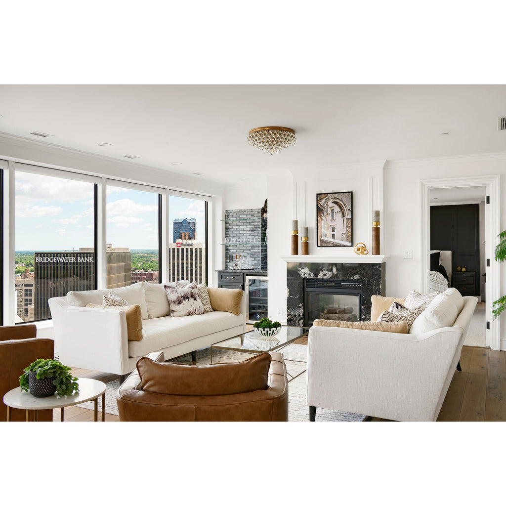 Crystorama Calypso 20'' Flush Mount in Vibrant Gold - Lifestyle View