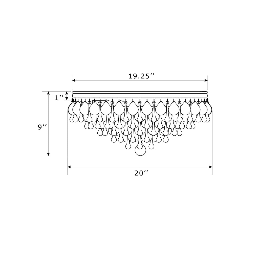 Crystorama Calypso 20'' Flush Mount - Product Dimensions