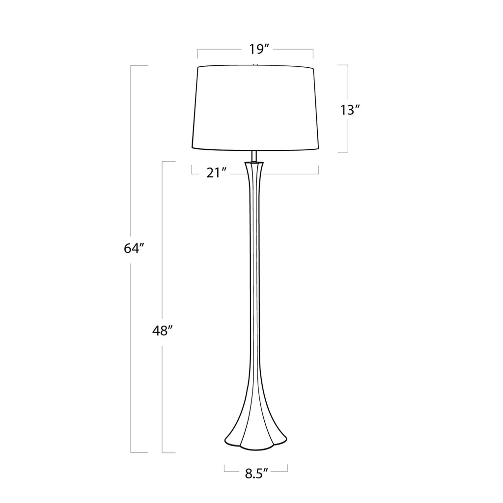 14-1032 Lillian 1 Light Floor Lamp | Dimensions Image